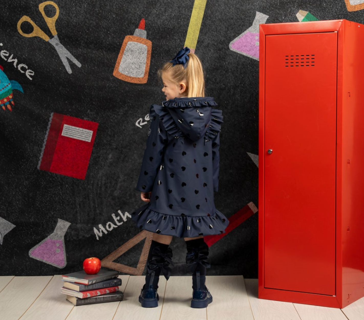 ADee Back To School Navy Raincoat Stella