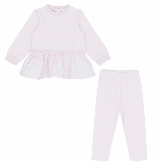 Pastels & Co Pink Frill Printed Legging Set Aurora