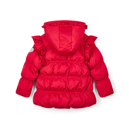ADee Red Frill Heart Padded Jacket Liliana