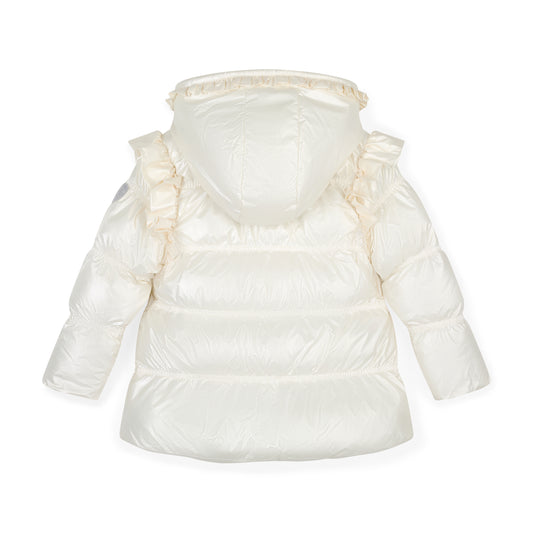 ADee White Frill Heart Padded Jacket Liliana