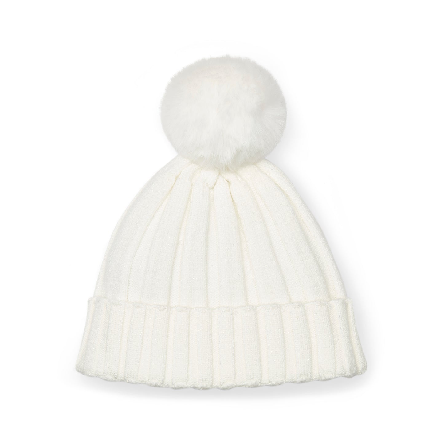 ADee White Pom Pom Knitted Hat Mallory
