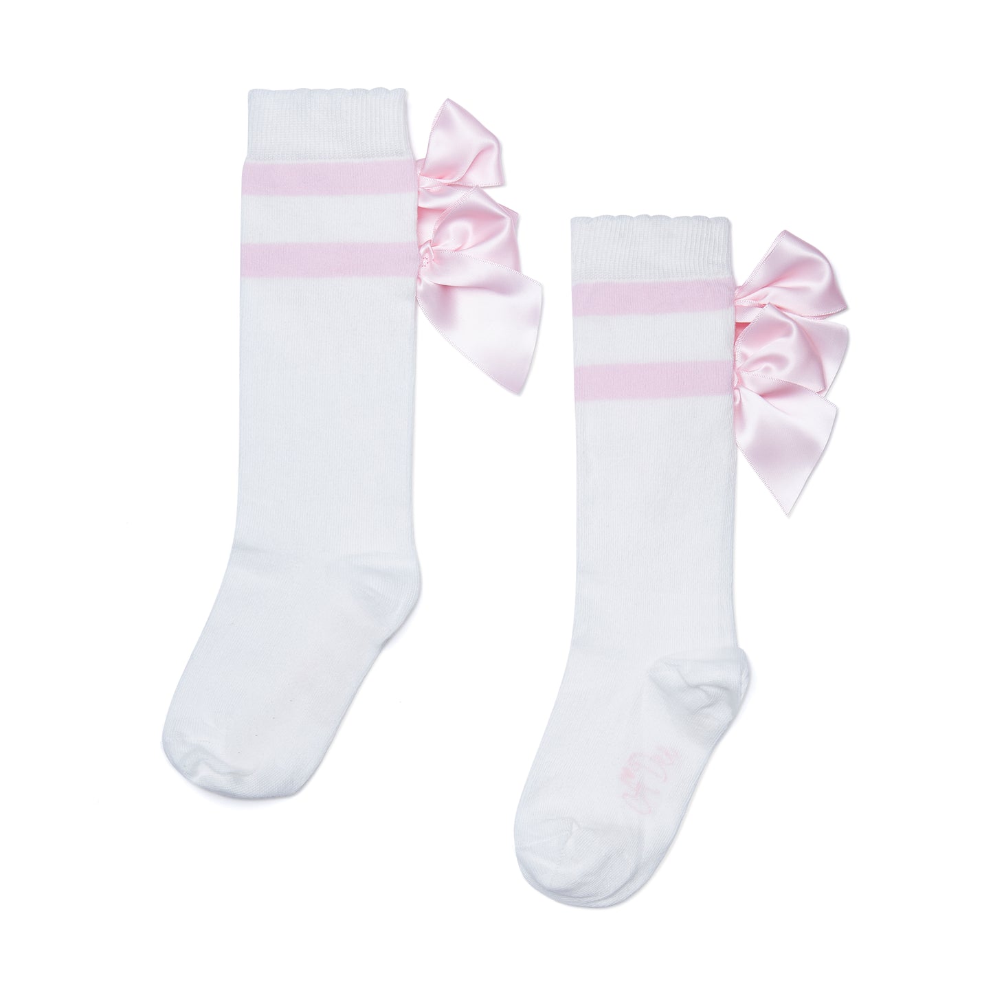 ADee White Double Bow Knee High Sock Maeve