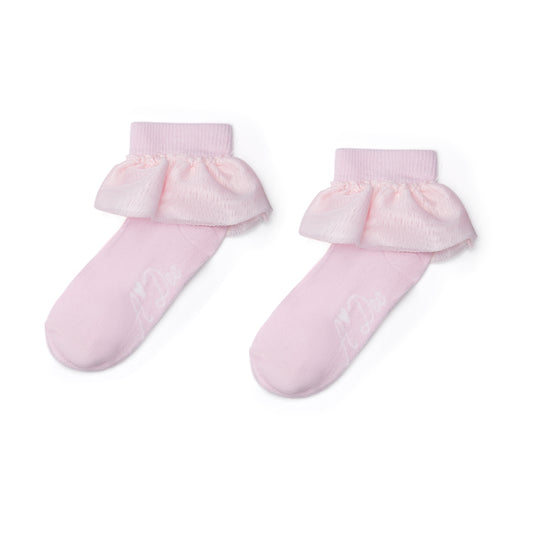 ADee Pink Frill Ankle Sock Loulou