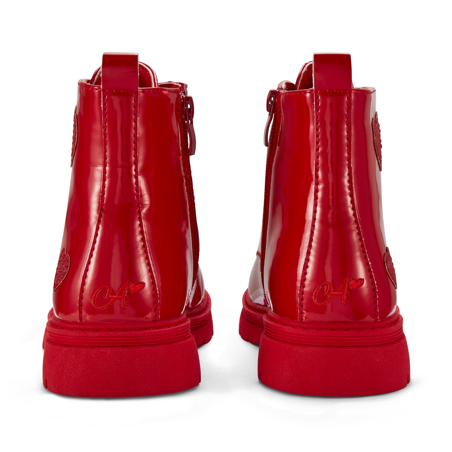 ADee Red Sparkle Heart Ankle Boot Amoreb