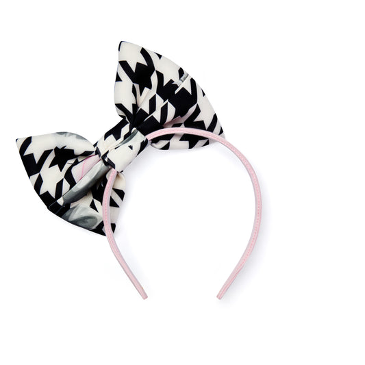 PRE ORDER ADee Girls Black Printed Bow Headband Allie