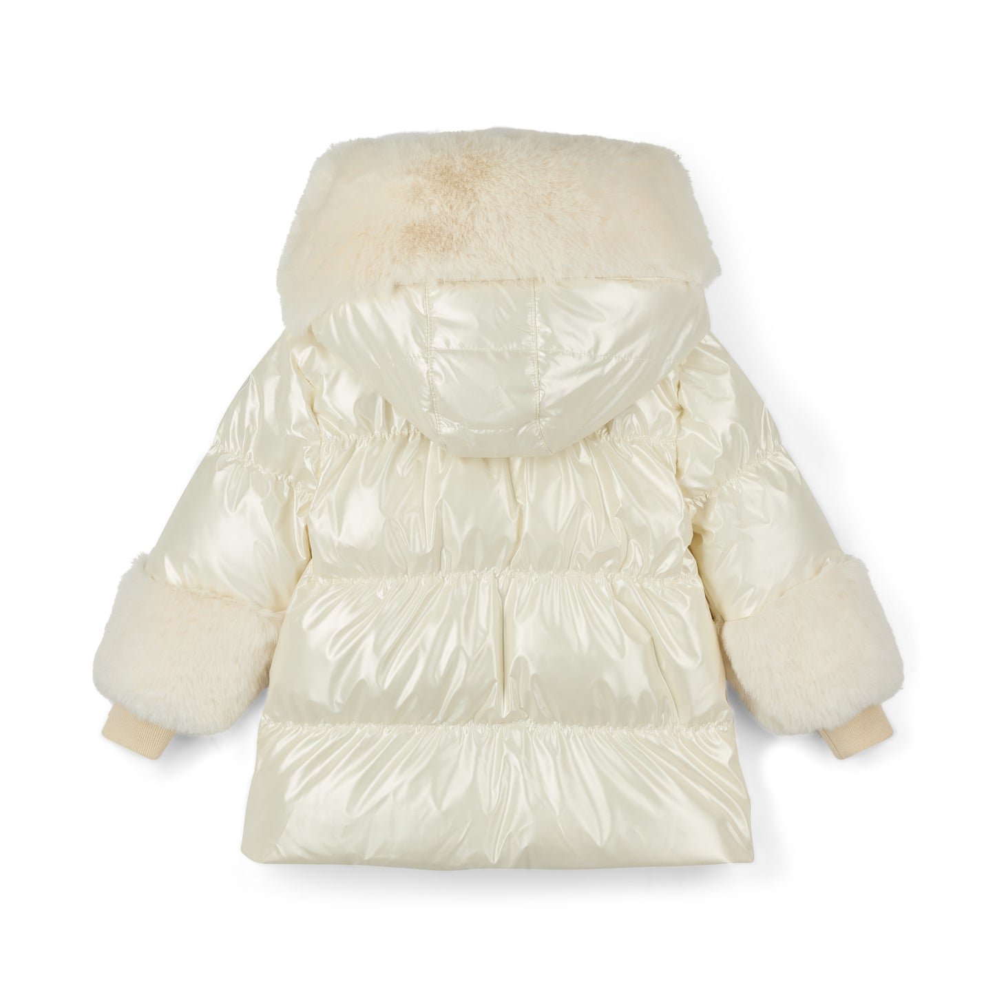 PRE ORDER ADee Girls White Short Fur Trim Jacket Avery