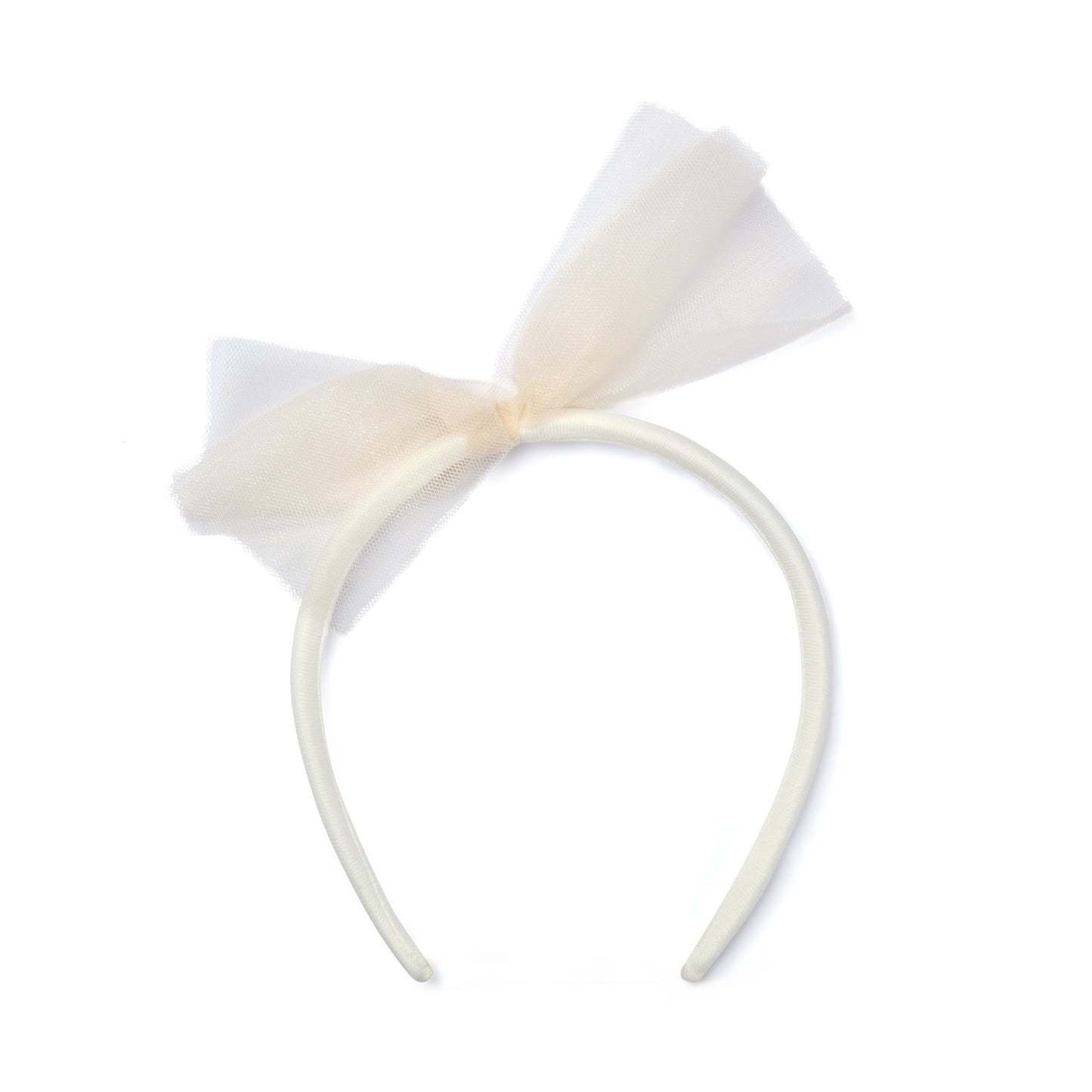 PRE ORDER ADee Girls Beige Tulle Bow Headband Brynn