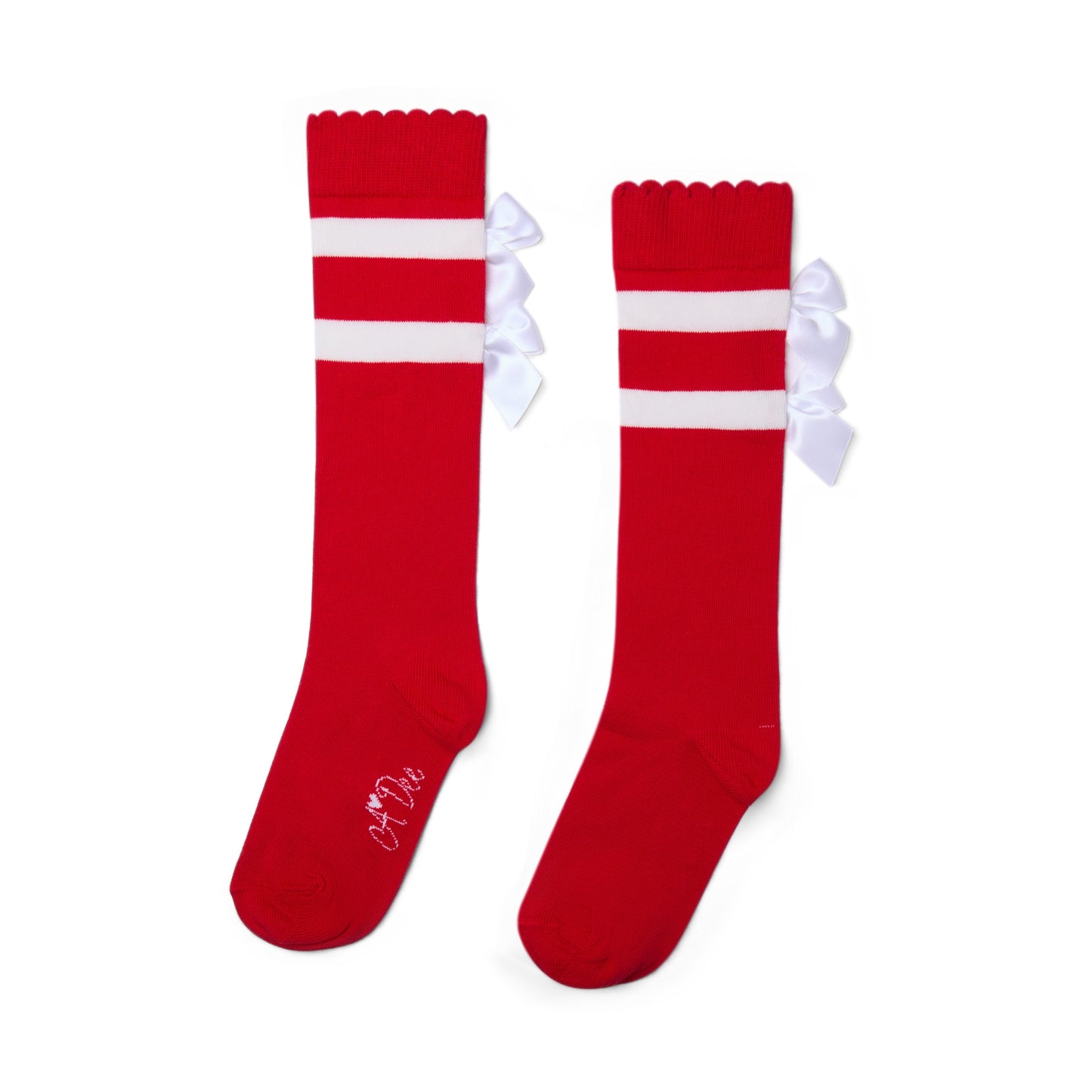 PRE ORDER ADee Girls Red Stripe Bow Knee High Sock Astrid