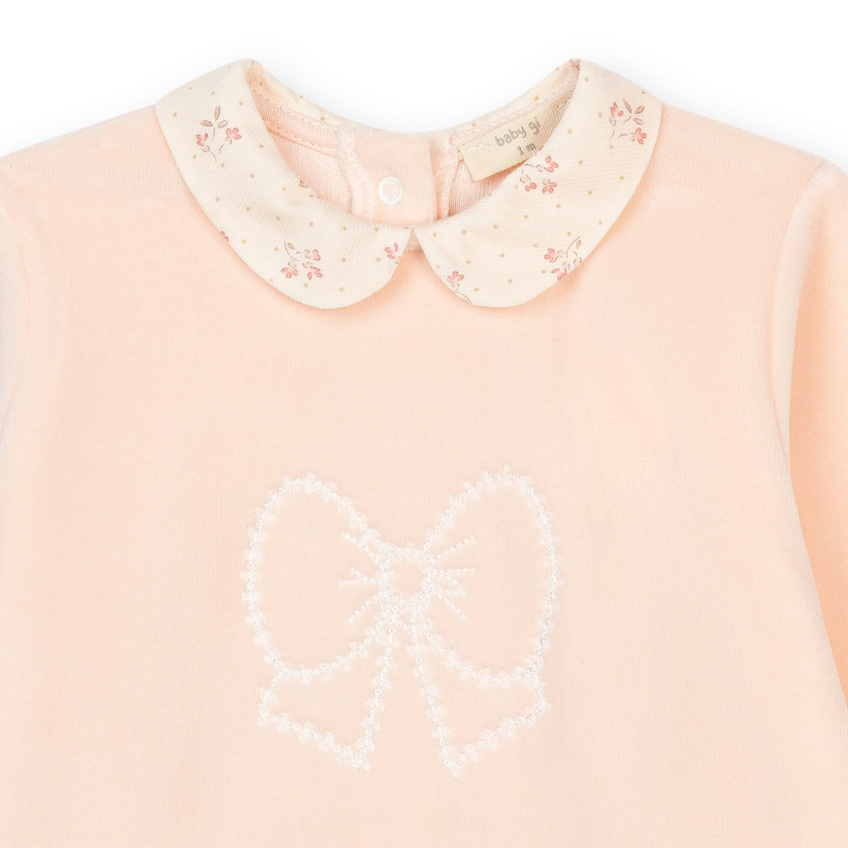 PRE ORDER Baby Gi Peach Winter Garden Velour Babygrow WG50