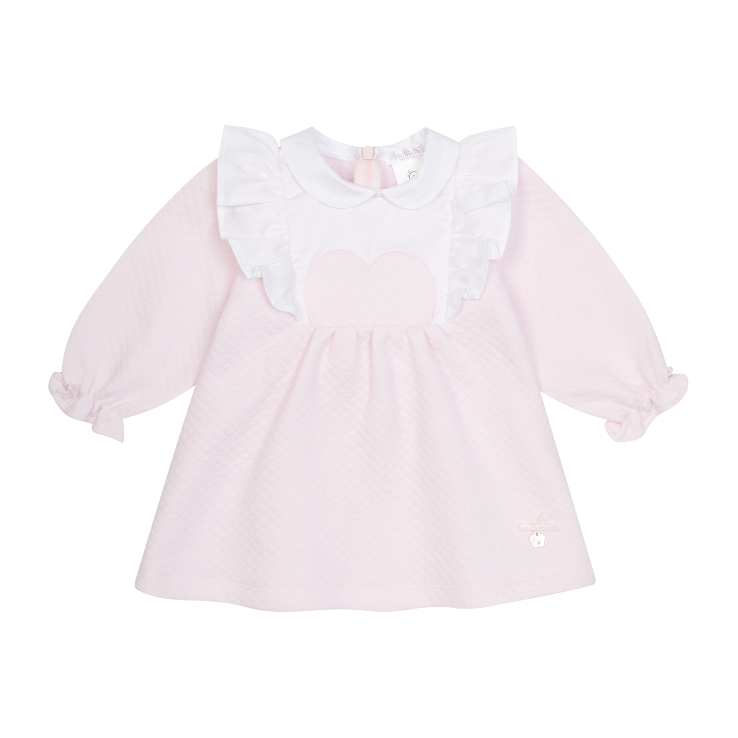 Deolinda Baby Girl Pink Loveheart Frill Dress 25408