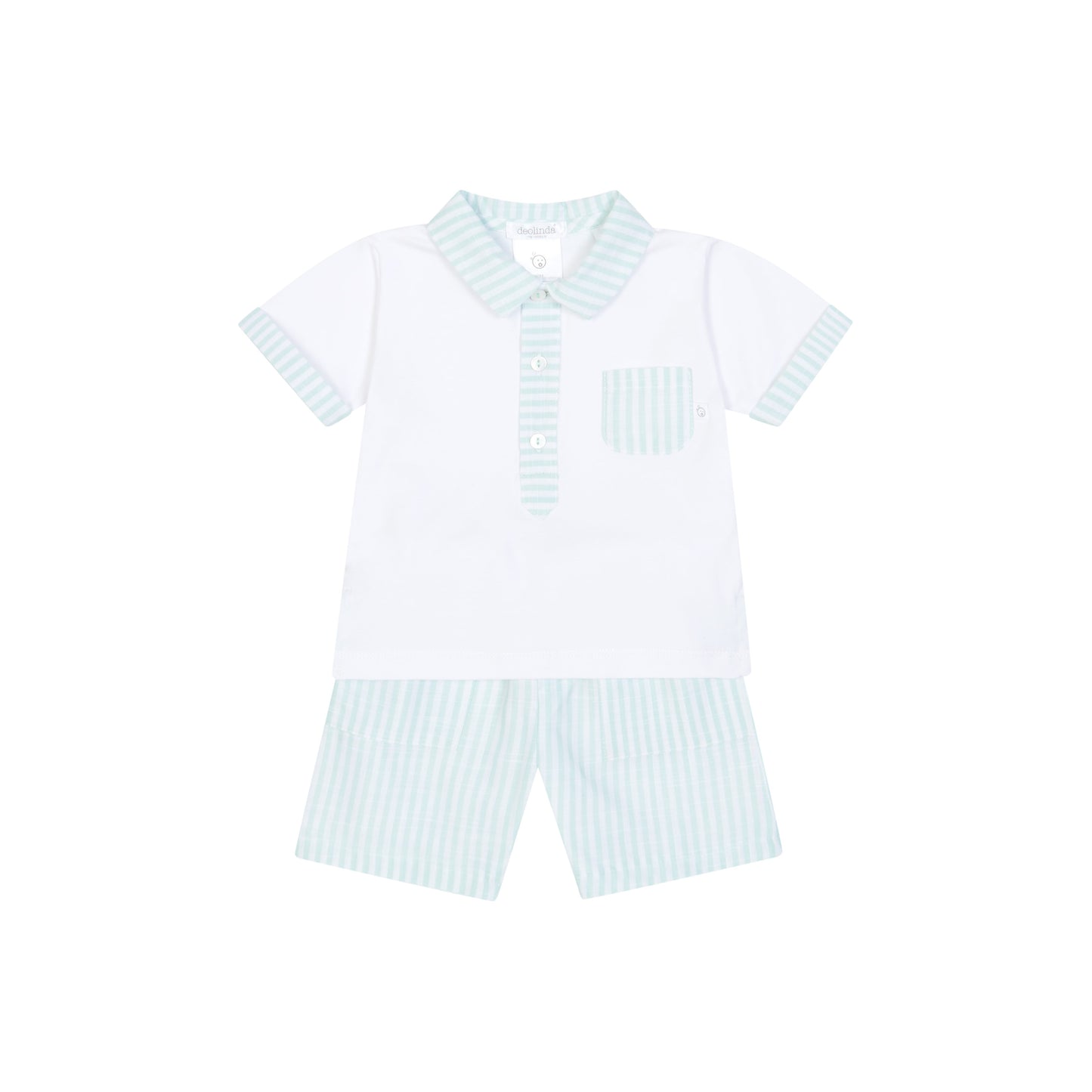 PRE ORDER Deolinda Boys Mint Stripe Short Set 6647