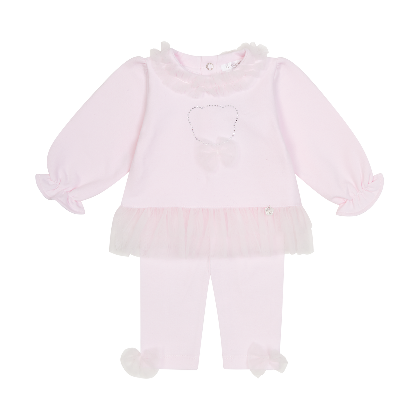 Deolinda Baby Girl Pink Tulle Teddy Legging Set 25706