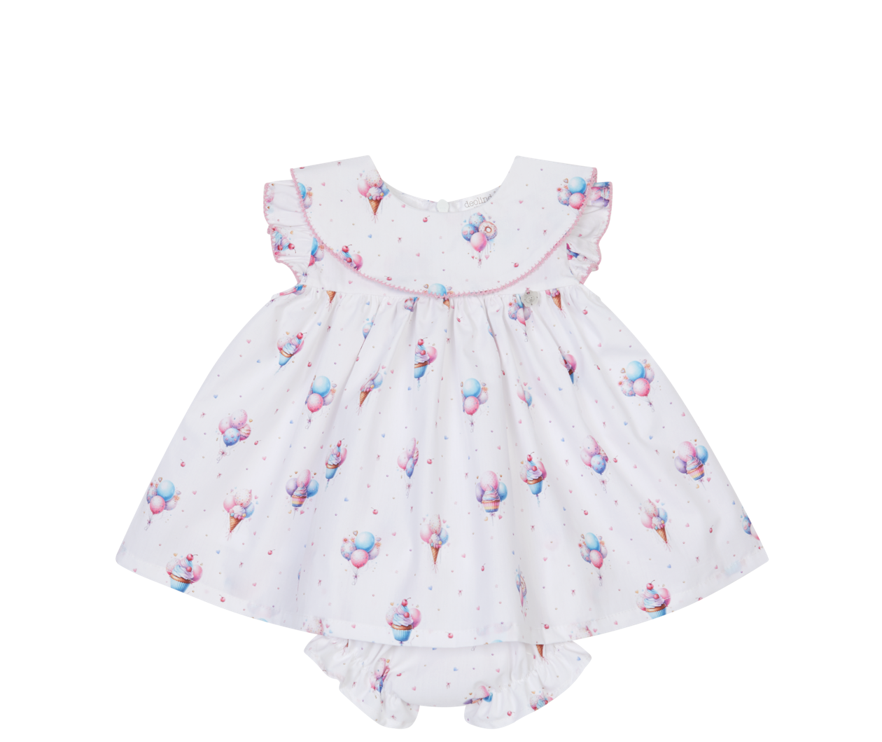 Deolinda Girls White ice Cream Bloomer Set 6324