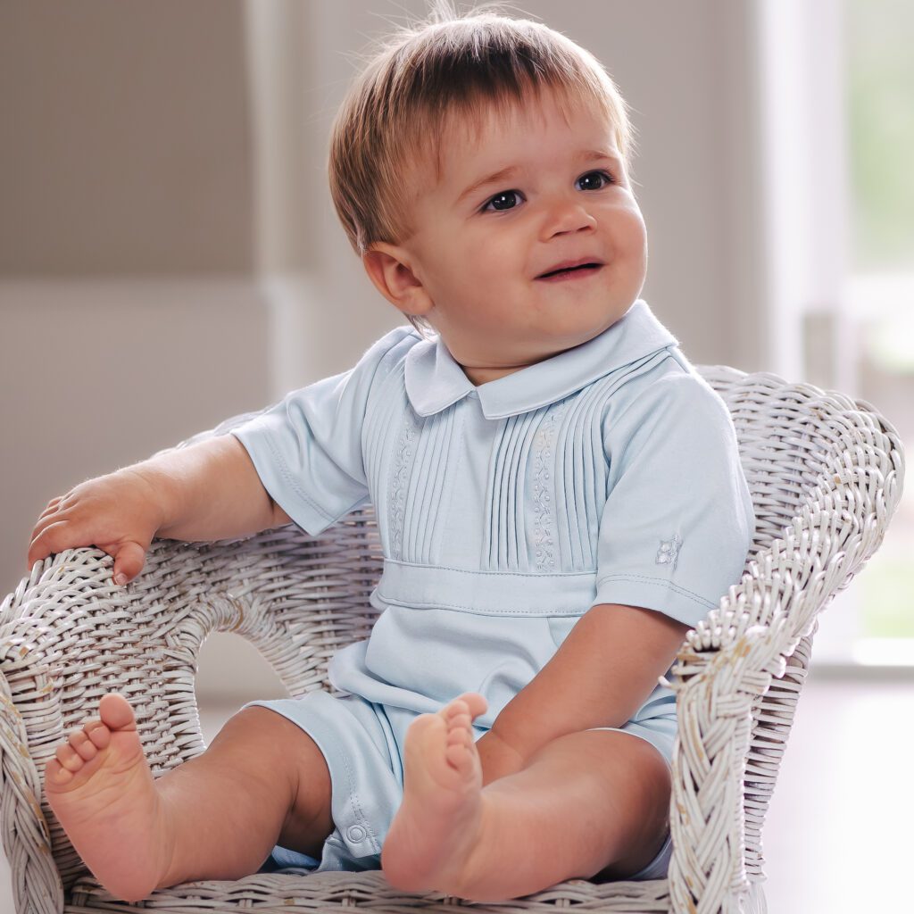 Emilie Et Rose Pale Blue Classic Romper Leon
