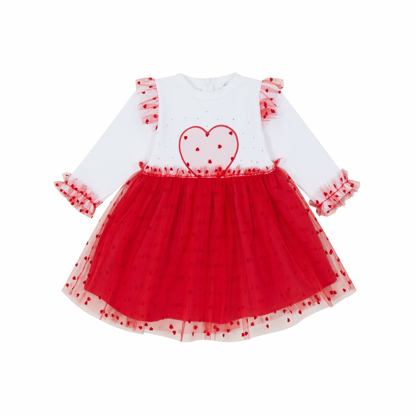 Deolinda Baby Girl Red Loveheart Tulle Dress 4422 image 0