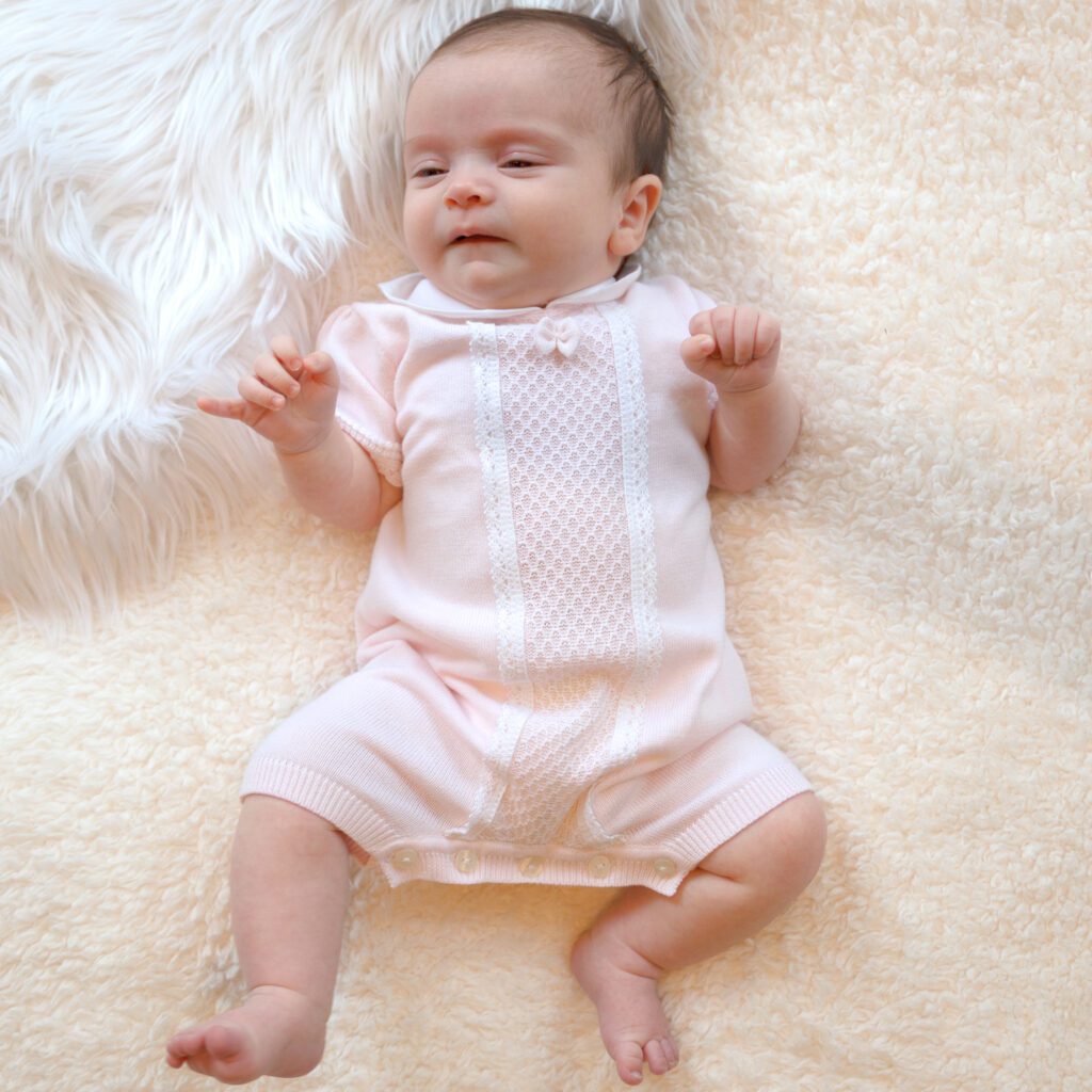 Emilie Et Rose Pale Pink Knitted Romper Layla