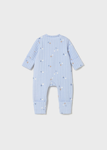 Mayoral Baby Boy Blue Printed Zip Up Onesie 2730