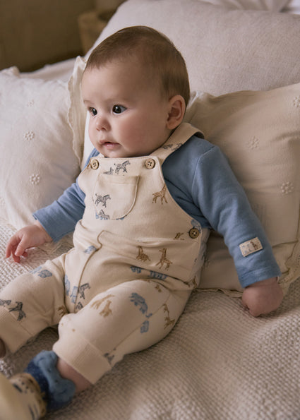 Mayoral Baby Boy Blue Printed Dungaree Set 2618