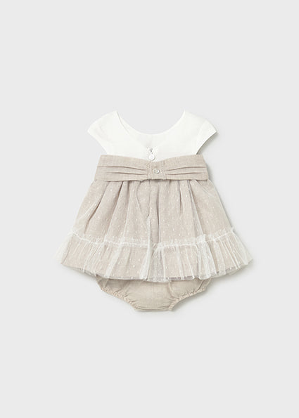 Mayoral Baby Girl Beige Tulle Dress 1887