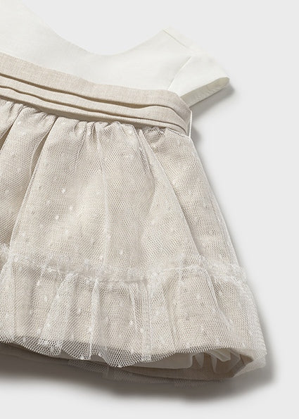Mayoral Baby Girl Beige Tulle Dress 1887