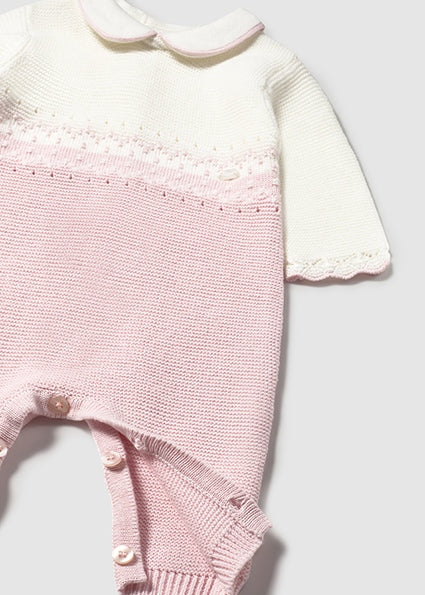 Mayoral Baby Girl Pink Knitted Romper 2601
