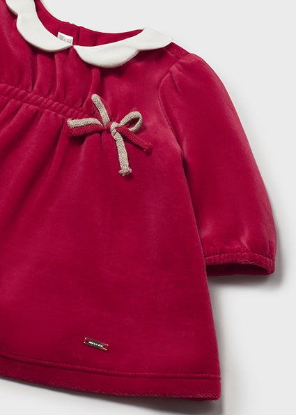 Mayoral Baby Girl Red Velour Bow Dress 2805