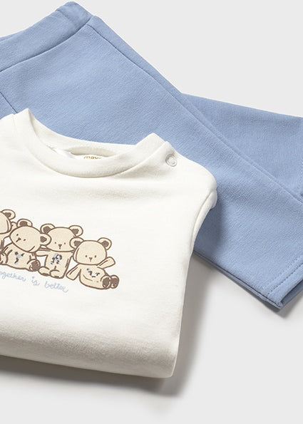 Mayoral Baby Girl Blue Printed 3 Piece Gilet Tracksuit 2632