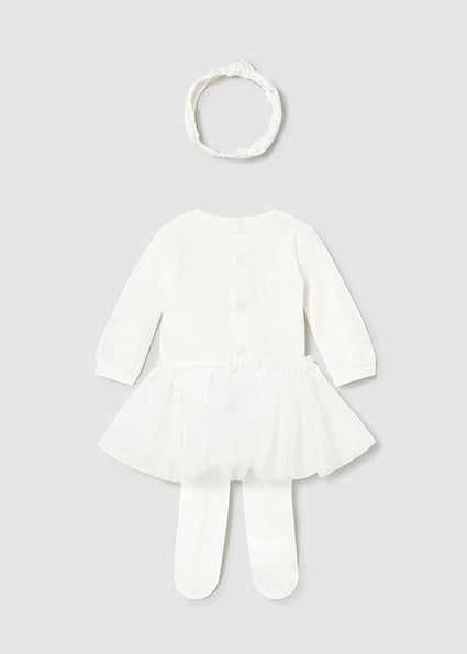 Mayoral Baby Girl White Bodysuit with Tutu Set 2810