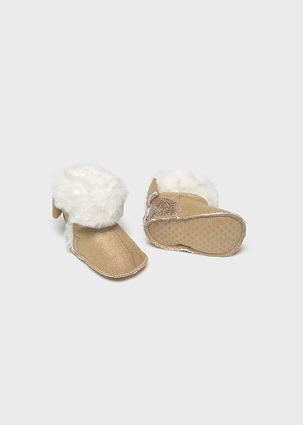 Mayoral Baby Girls Gold Fur Boots 9965