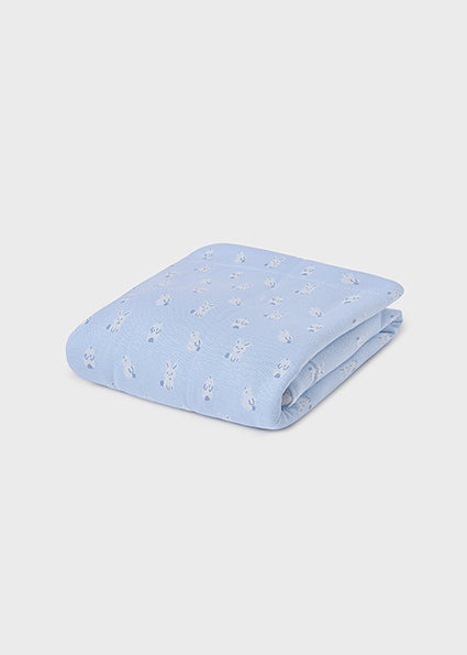 Mayoral Baby Blue Printed Shearling Blanket 9956