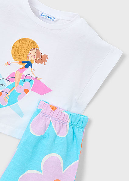 Mayoral Girls Lilac Printed Short Set 3234