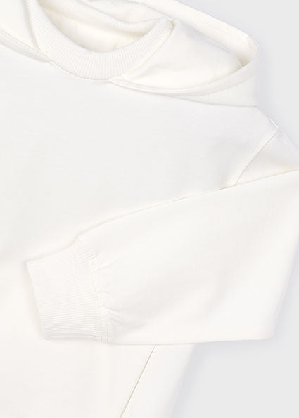 Mayoral Boys Cream Hooded Jumper 4451