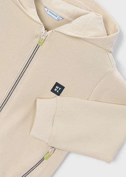 Mayoral Boys Cream Zipper Hoodie Sweatshirt 3442