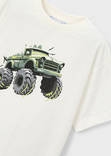 Mayoral Boys Cream Truck Shirt 3069