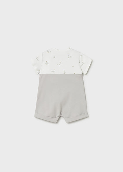 Mayoral Baby Boy Grey Pintuck Short Romper 1629