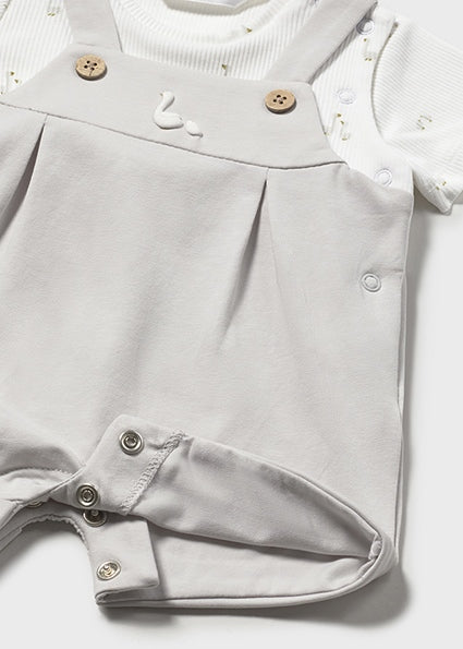 Mayoral Baby Boy Grey Pintuck Short Romper 1629