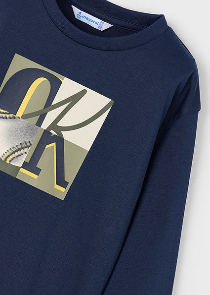 Mayoral Boys Blue Long Sleeved T-Shirt 4076