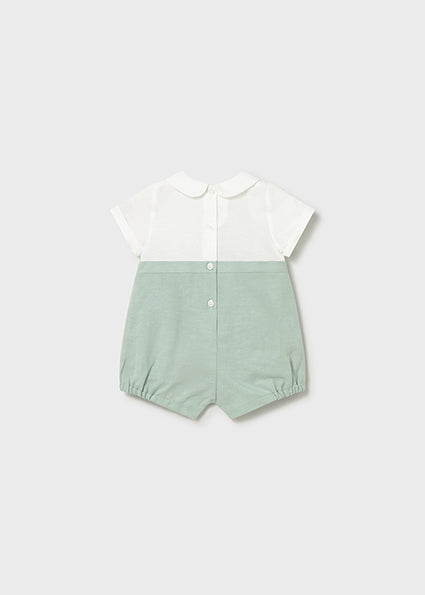 PRE ORDER Mayoral Baby Boy Sage Linen Romper 1604
