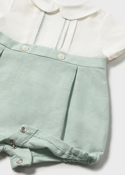 Mayoral Baby Boy Sage Linen Romper 1604