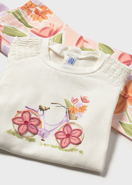 Mayoral Baby Girl Cream Petal Print Legging Set 1747