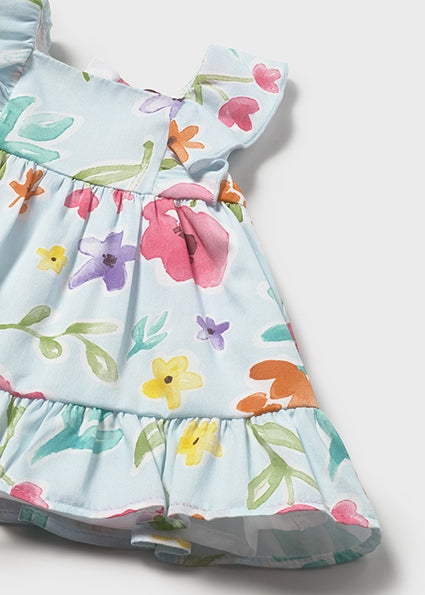 Mayoral Baby Girl Blue Floral Printed Dress 1812