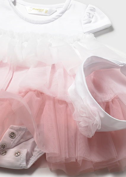 Mayoral Baby Girl White Tulle Dress & Headband 1601
