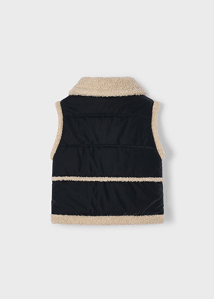 Mayoral Girls Black Sherpa Gilet 4313