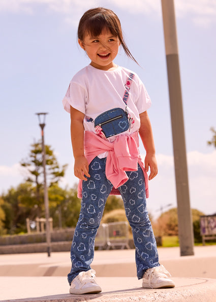 Mayoral Girls Heart Denim Flared Legging Set 3730