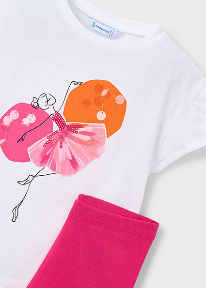 Mayoral Girls Fuchsia Pink Legging Set 3726