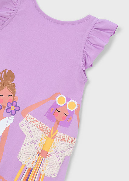 Mayoral Girls Lilac Print Summer Dress 3934
