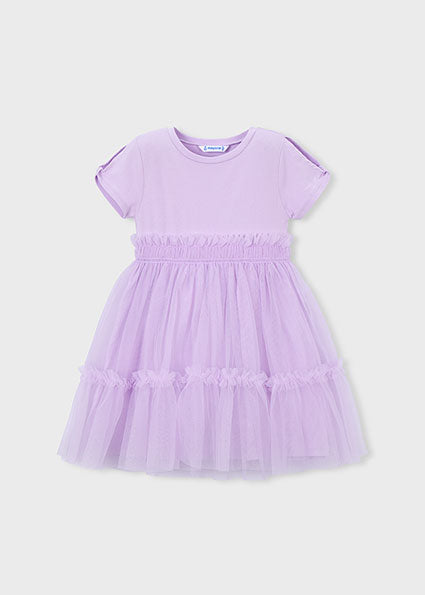 Mayoral Girls Lilac Tulle Summer Dress 3915
