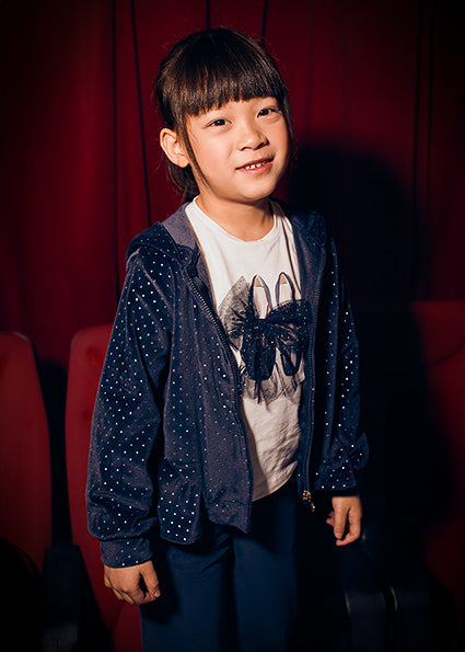 Mayoral Girls Navy Velour Three Piece Tracksuit 4892