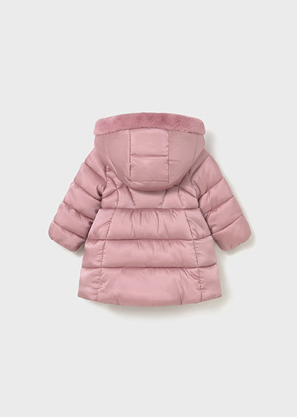 Mayoral Baby Girls Pink Shiny Long Coat 2436
