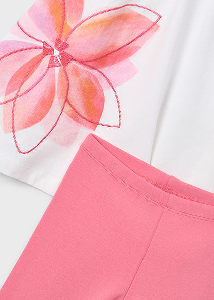 Mayoral Girls Pink Pleated Legging Set 3723